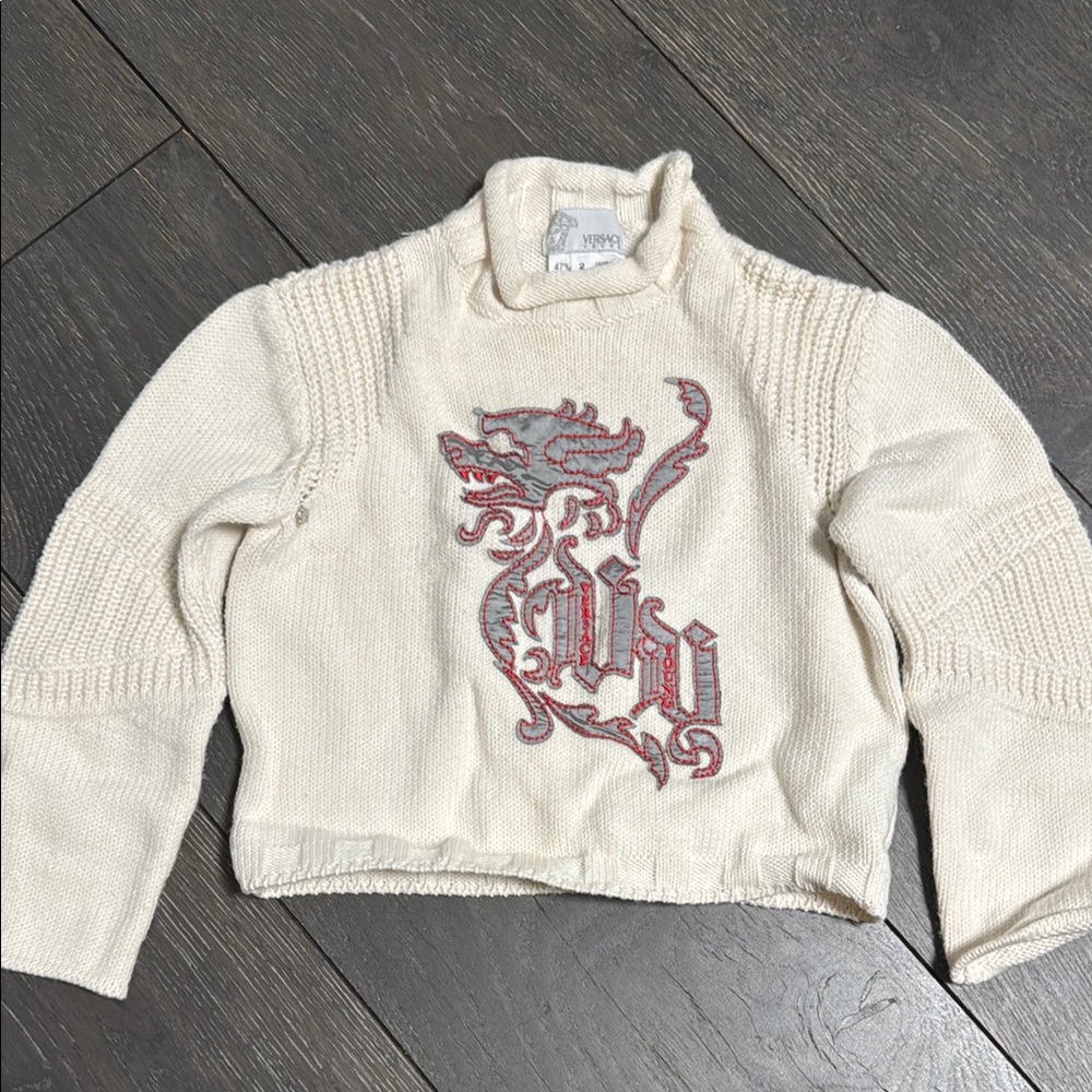 Vintage Versace kids sweater. needs a little repair on the neck area.
